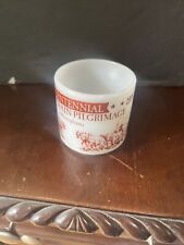 Vintage 1976 Federal Milk Glass Bicentennial Wagon Train Pilgrimage mug  picture