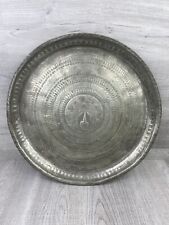 Vintage Copper Tray Hand Hammered Platter Round 17 inch diameter Vintage 17” picture