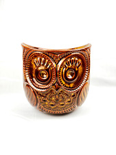 Vintage Brown McCoy Owl Jardiniere Planter 7 1/2” Tall 8” Wide picture