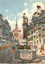 Bern, Switzerland, Simsonbrunnen fountain, Kramgasse street, Mr. Carter Postcard picture