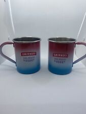 Smirnoff Vodka Steel Mugs Red White & Berry Set of 2 Summer July 4 Moscow Mule picture