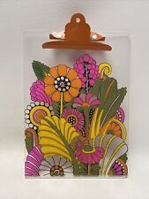 Vintage 1960s Clipboard Psychedelic MOD Groovy Flower Power Acrylic & Metal picture