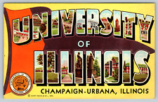 c1960s University of Illinois Big Letter Large LL Vintage Postcard picture