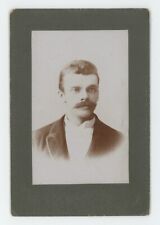 Antique Circa 1890s Small 3.5x5.25 in Cabinet Card Handsome Young Man Mustache picture