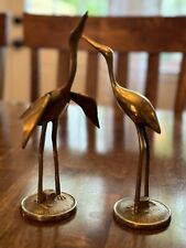 Pair of Vintage Brass Enesco  Birds Herons Cranes picture