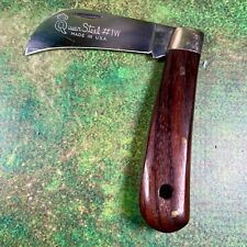 Vintage Queen Cutlery #1W Hawkbill Pruning Knife, Rosewood Handle, 1976 picture