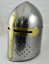 Medieval Crusader Helmet Sugarloaf Templar Knight Armor Larp Viking SCA Helm picture