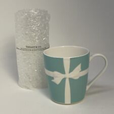 Tiffany & Co. Blue White Full Bow Ribbon Mug Embossed Orig Wrap (4 Available) picture