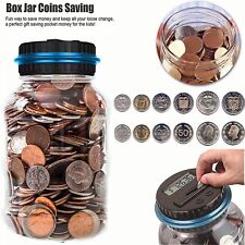 Digital LCD US Coin Counter Counting Jar Money Saving Transparent Piggy Bank Box picture