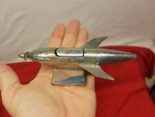 Vtg Continental Torpedo Jet Plane Cigarette Flip Lighter Atomic Cigar Missile  picture