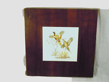 Vintage Trivet Art Display Autobahn Style Tile Painting Pheasants Painting wood picture
