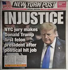 NEW SEALED TRUMP GUILTY CONVICTED NEW YORK POST HARD COPY EDITION MAY 31 2024 picture