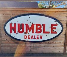 Vintage Humble Gasoline Sign - Raised Red Letters 8ft By 4ft picture