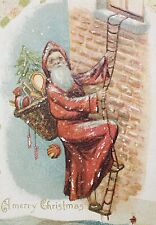 Christmas Santa Claus PostCard Circa 1910s Made in USA Merry Christmas Card #120 picture