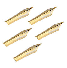 5pcs Fountain Pen Nibs 0.5mm Medium Fine Nib Iridium Tip Gold picture