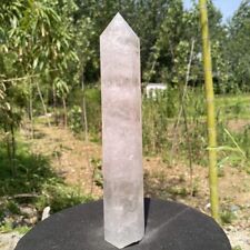 670g Natural White Clear Quartz Obelisk Cystal Energy Point Wand Tower Reiki Gem picture