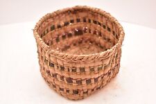 Antique Northwest Coast MAKAH INDIAN Round Woven Open Gathering Basket Square picture