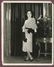 FAY WRAY Pre Code Glamorous Fashion Photo 1930 Dress Hat Gloves Sepia J829 picture