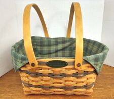 Longaberger 1996 Tradition Collections Community Green Plaid Fabric Liner Basket picture