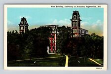 Fayetteville AR-Arkansas, Main Building, University, Antique, Vintage Postcard picture