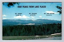 Lake Placid NY-New York, Mt Marcy, Mt Colden, Mt Mac Intyre Vintage Postcard picture