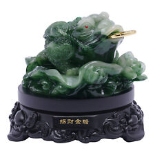 Money Frog Large Black Jade Chinese Three Legged Toad Feng Shui Fittune Lucky picture