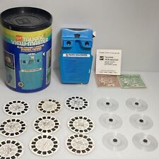 VTG 1969 GAF Talking View Master Blue Can & 9 Reel #2025 Rare USA FOR PARTS picture