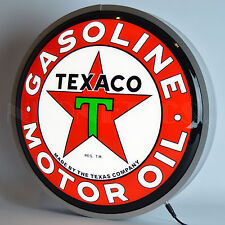 Texaco back lit LED wall lamp red Star Texas Oil Company globe opti neon sign picture