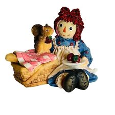 Raggedy Ann & Andy Ann w/Picnic Basket Squirrel Figurine A Sharing Heart 677795 picture