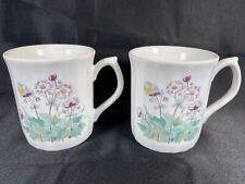Set of 2 Vintage 12oz Floral Coffee Tea Mugs Made In Japan picture