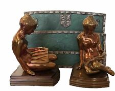 vintage “Lorenzl Girl” bookends, art deco, great condition, dated  1937, Ronson picture