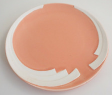 FUJIMORI KATO KOGEI Society Plate Japan 7.5” Pink Salmon Retro 80s Art Deco picture