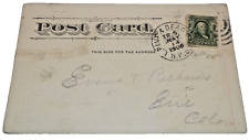 1906 C&NW CHICAGO & NORTH WESTERN LONG PINE & DEADWOOD TRAIN #5 RPO POST CARD picture