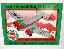 Vintage Sinclair Die Cast Metal Bank Aircraft Beechcraft Model 18 Replica 1997 picture