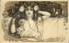 Beautiful Woman Outstanding Art Nouveau TUCK Art #284 Postcard c1905 EXC COND picture