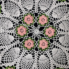 1PC Handmade Crochet Lace Tablecloth Retro Hollow Weave Doily Round Art Placemat picture