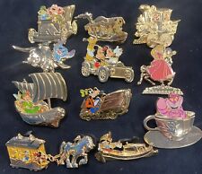 11 Disneyland 50th Golden Vehicle Full Pin Set 2005 Disney Mickey Mr Toad Peter picture