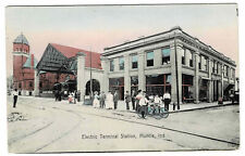 Electric Terminal Station, Muncie, Indiana IN - Vintage Antique DB Postcard 1910 picture