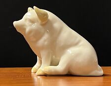 Antique Belleek Porcelain China Pig ~3rd Stamp~ Collectible Figurine 1926-1946 picture