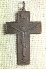 Antique Europe 18-19th century brass Catholic Icon Pectoral Cross Pendant D1321 picture