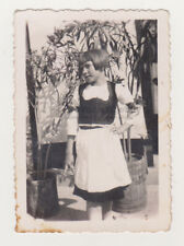 Pretty Cute Young Girl Woman Lovely Unusual Dress Fashion Sweet Vintage Old Phot picture