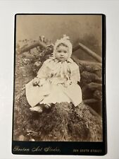 VICTORIAN Toddler wearing CAPE 1880s antique Cabinet Card Photo BOSTON MASS picture
