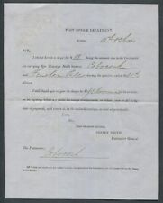 EARLY CANADIAN HISTORICAL DOCUMENT - POST OFFICE DEPARTMENT LETTER picture
