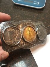 SASA 1924 Double Eagle St Gaudens $20 in nevada sterling belt buckle picture