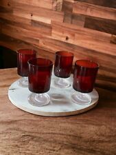 Vintage 1970’s French, Luminarc Ruby Red Drinking Glasses, 10oz, set of 4 picture