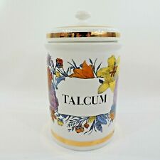 HUGE Italian Floral Fornestti TALCUM Canister JAR with Lid Cream 12