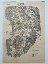 India Vintage Lithograph UTTARAKHAND pilgrimage map 10in x 14in picture
