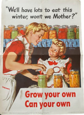 GROW YOUR OWN CAN YOUR OWN '43 ORIGINAL U.S. WWII A.PARKER -COOL ART POSTER picture
