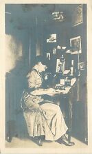 Postcard RPPC 1913 Illinois Chicago Woman writing Desk Interior 23-11773 picture