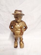 A C Williams Cast Iron Bank Man Hat Suspenders Sharecropper  picture